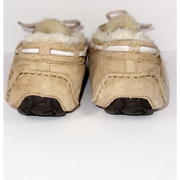 Ugg Slipper Women 6 Dakota Moccasin Beige Suede Sheepskin Fur Cozy Comfy Slip On - Picture 5 of 14